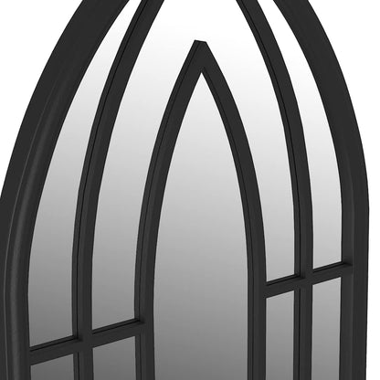318354 vidaXL Garden Mirror Black 100x45 cm Iron for Outdoor Use