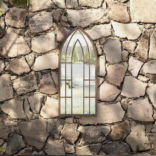 318355 vidaXL Garden Mirror Sand 70x30 cm Iron for Outdoor Use