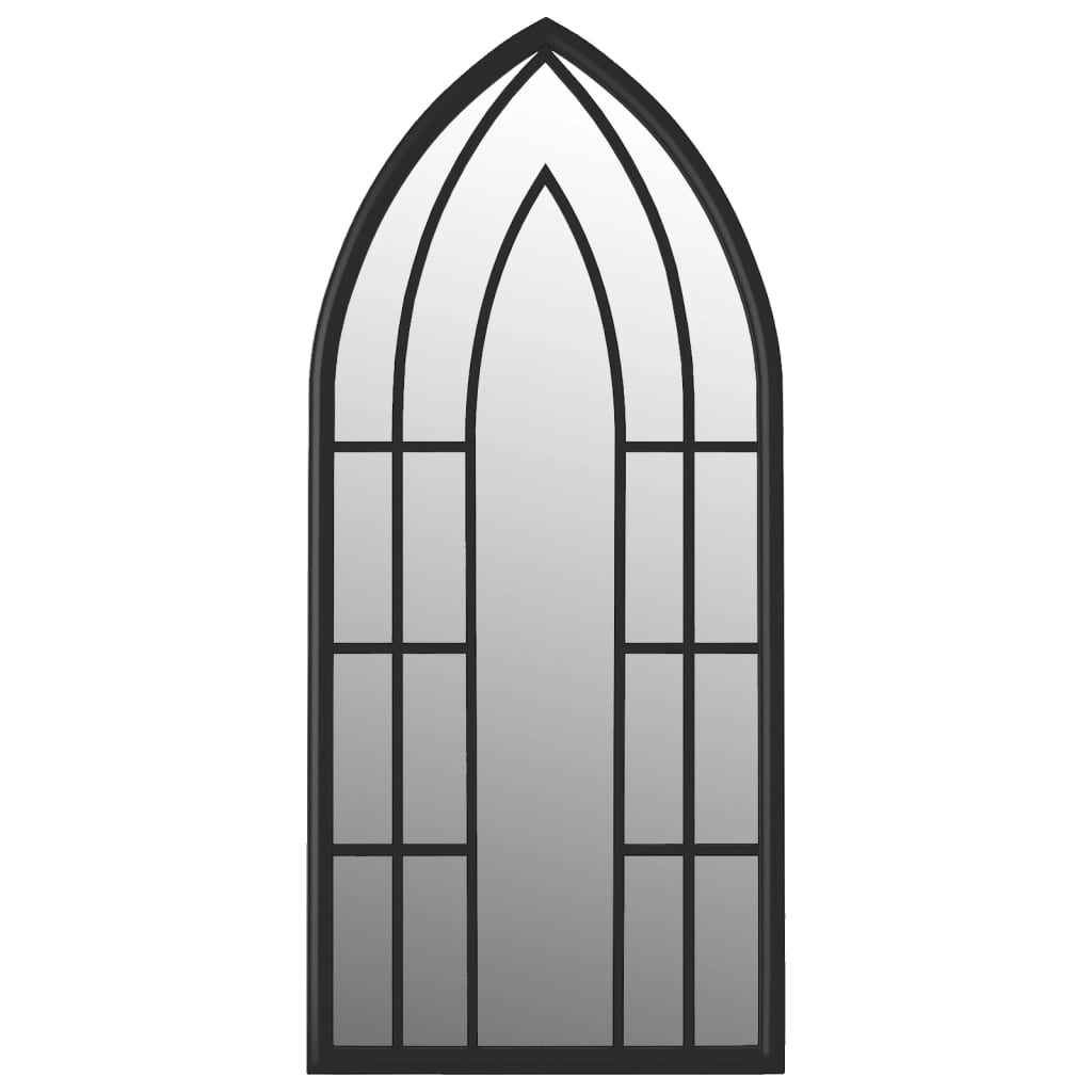 Garden Mirror | Black | Iron, Glass | 70x30 cm | Decorative Inlays