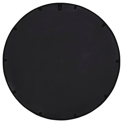 Round Garden Mirror | Black | Iron | 60 cm diameter | Decorative Inlays