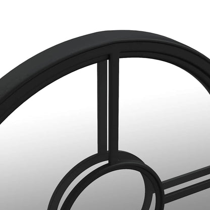 318360 vidaXL Garden Mirror Black 60x4 cm Iron Round for Outdoor Use