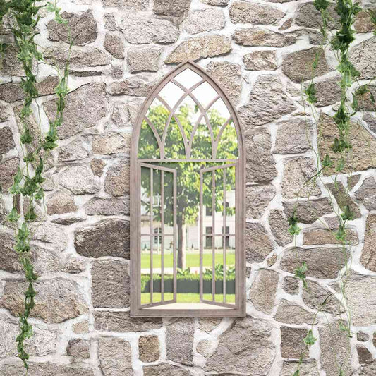 318361 vidaXL Garden Mirror Sand 100x45 cm Iron for Outdoor Use