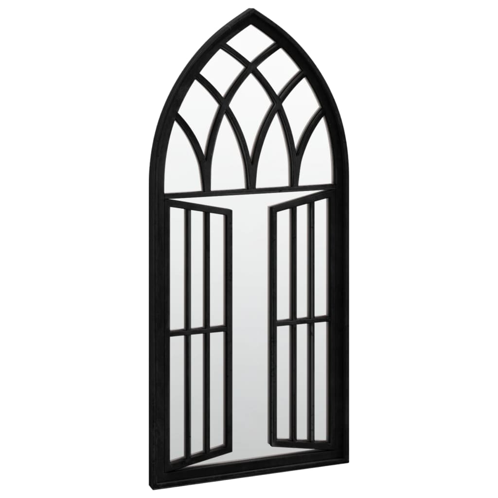 Garden Mirror | Black | Iron, Glass | 100x45 cm | Decorative Inlays