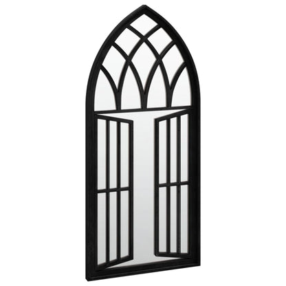 Garden Mirror | Black | Iron, Glass | 100x45 cm | Decorative Inlays