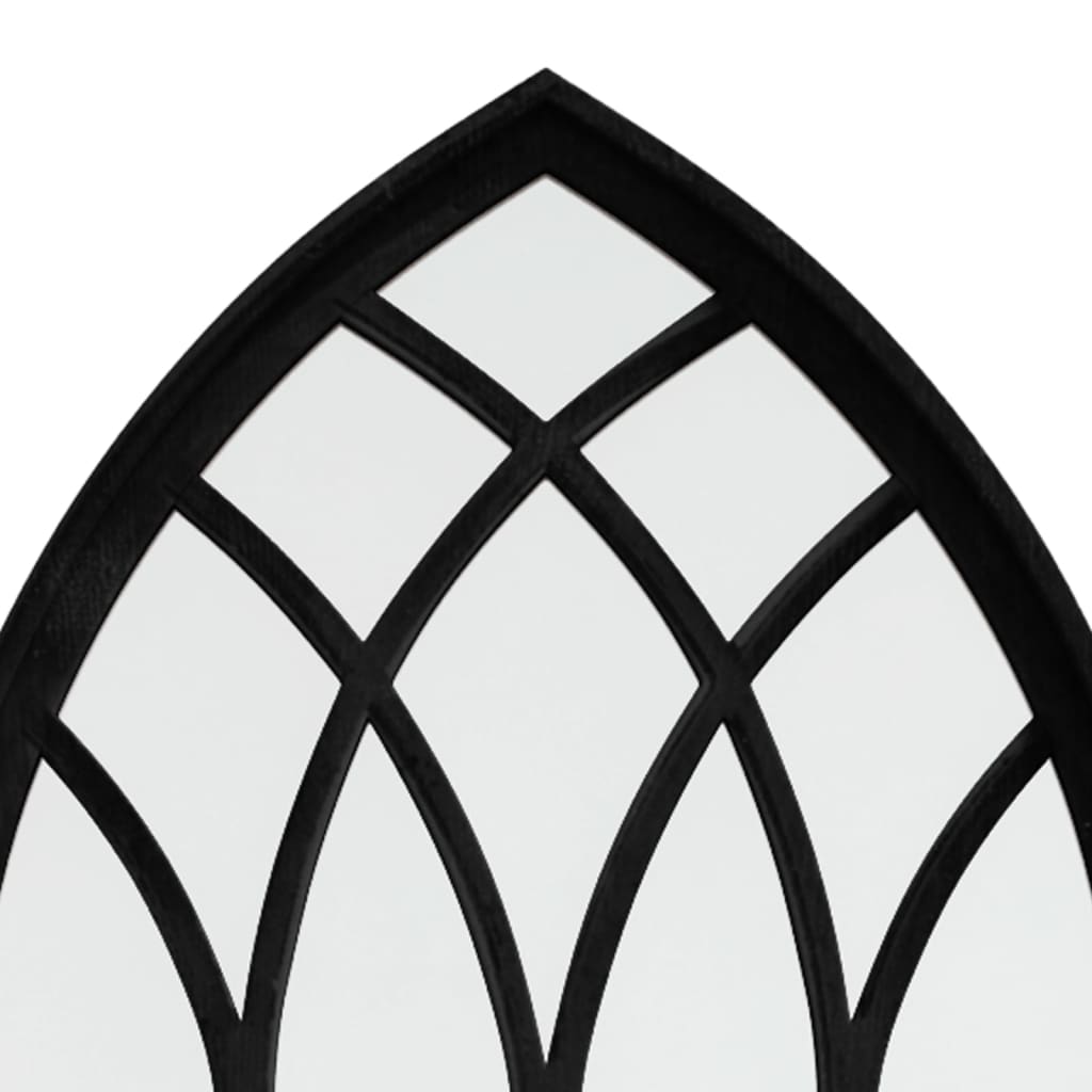 Garden Mirror | Black | Iron, Glass | 100x45 cm | Decorative Inlays