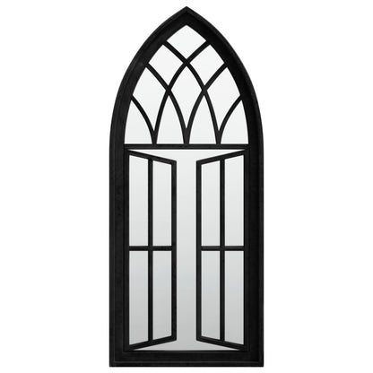 Garden Mirror | Black | Iron, Glass | 70x30 cm | Decorative Inlays
