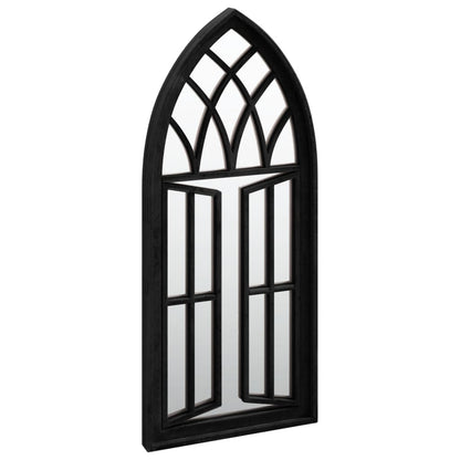 Garden Mirror | Black | Iron, Glass | 70x30 cm | Decorative Inlays