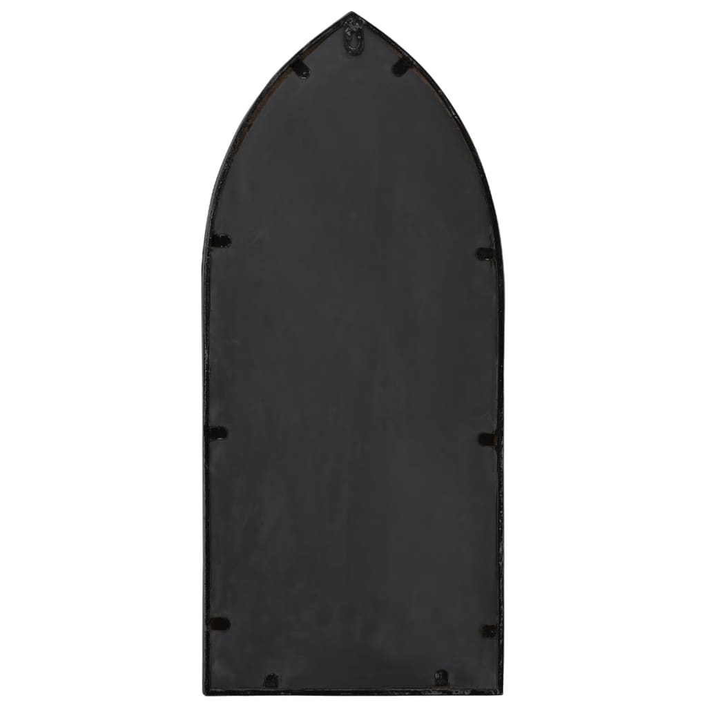 Garden Mirror | Black | Iron, Glass | 70x30 cm | Decorative Inlays
