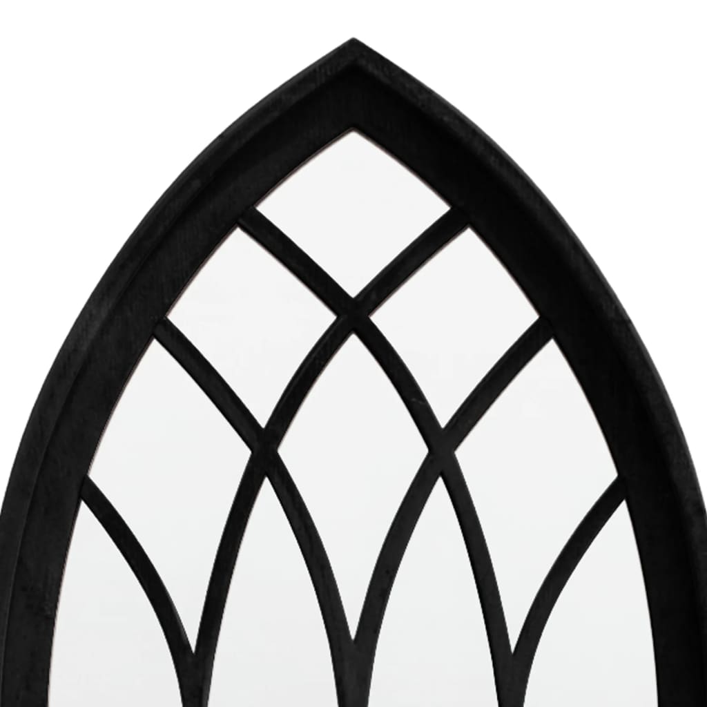 Garden Mirror | Black | Iron, Glass | 70x30 cm | Decorative Inlays