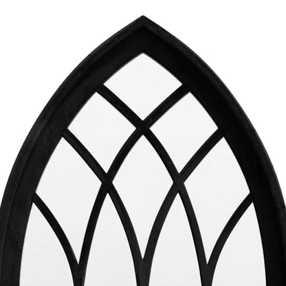 Garden Mirror | Black | Iron, Glass | 70x30 cm | Decorative Inlays