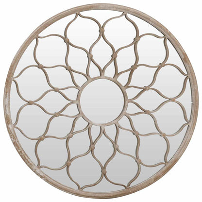 318367 vidaXL Garden Mirror Sand 60x3 cm Iron Round for Outdoor Use