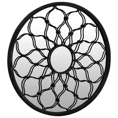 318368 vidaXL Garden Mirror Black 60x3 cm Iron Round for Outdoor Use
