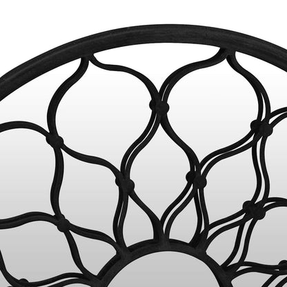 318368 vidaXL Garden Mirror Black 60x3 cm Iron Round for Outdoor Use