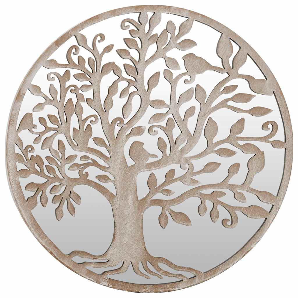 318369 vidaXL Garden Mirror Sand 40x2,5 cm Iron Round for Outdoor Use