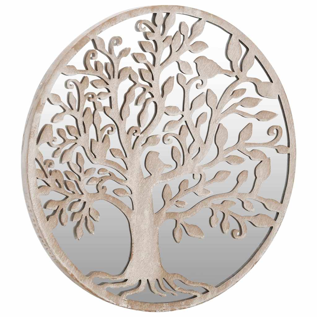 318369 vidaXL Garden Mirror Sand 40x2,5 cm Iron Round for Outdoor Use