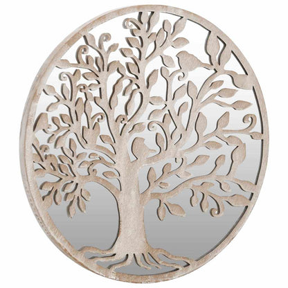 318369 vidaXL Garden Mirror Sand 40x2,5 cm Iron Round for Outdoor Use