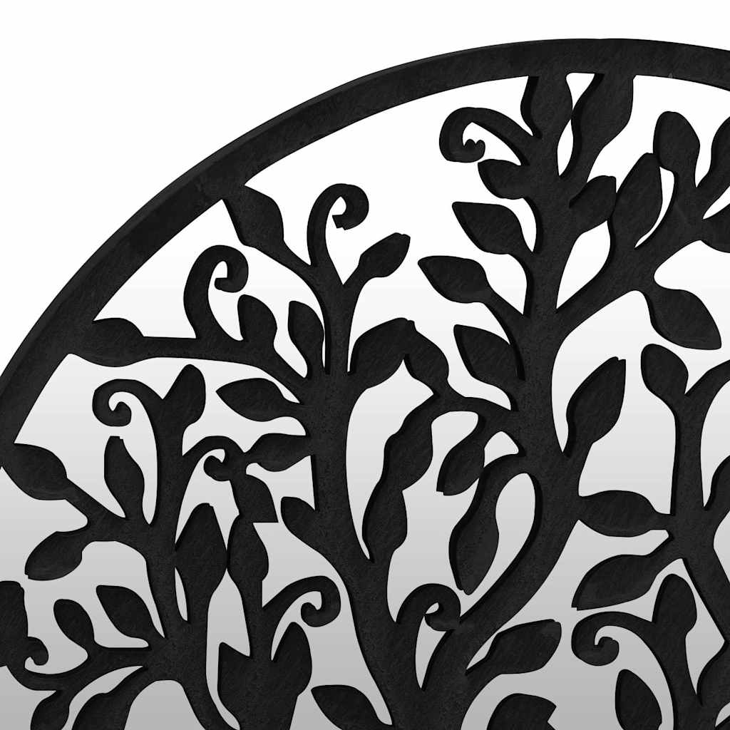 318370 vidaXL Garden Mirror Black 40x2,5 cm Iron Round for Outdoor Use