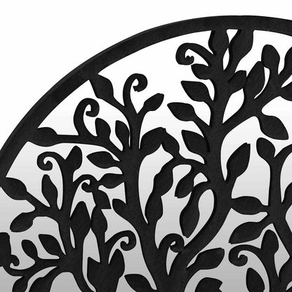 318370 vidaXL Garden Mirror Black 40x2,5 cm Iron Round for Outdoor Use