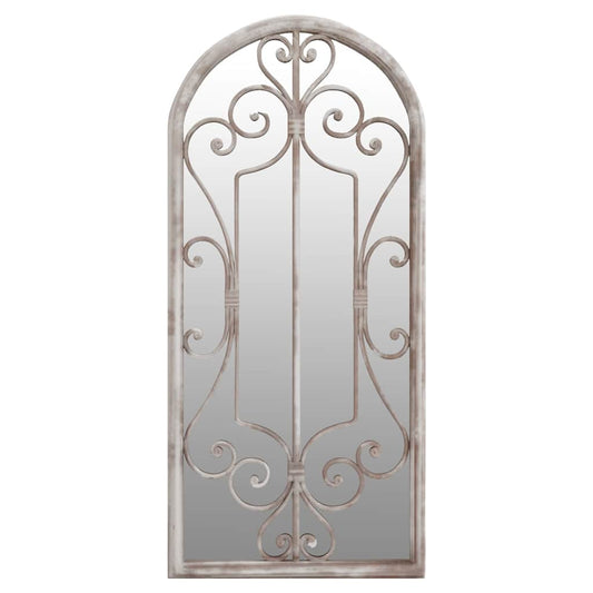 318373 vidaXL Garden Mirror Sand 100x45 cm Iron for Outdoor Use