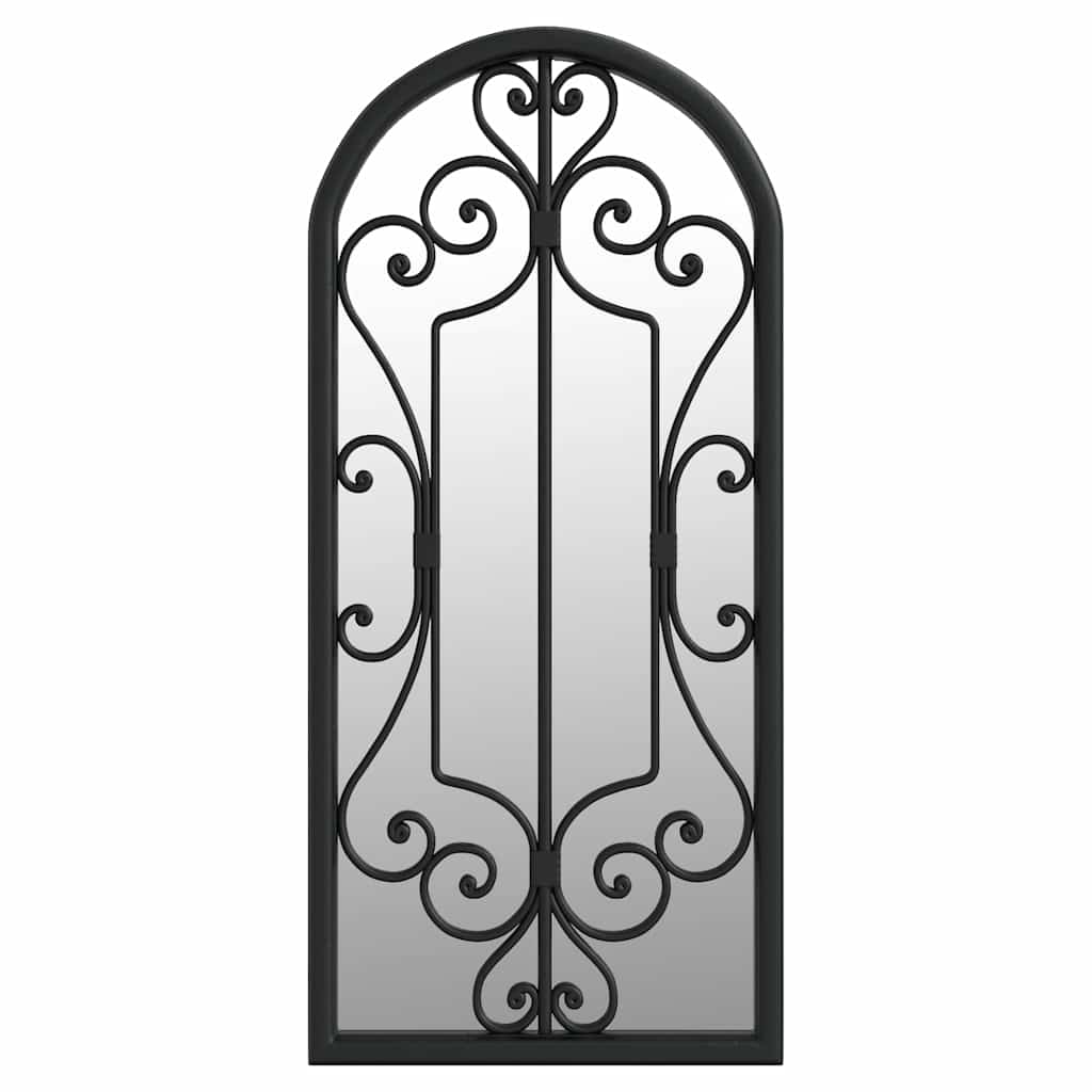 318374 vidaXL Garden Mirror Black 100x45 cm Iron for Outdoor Use