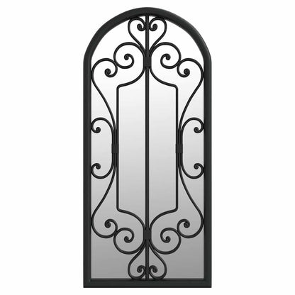 318374 vidaXL Garden Mirror Black 100x45 cm Iron for Outdoor Use