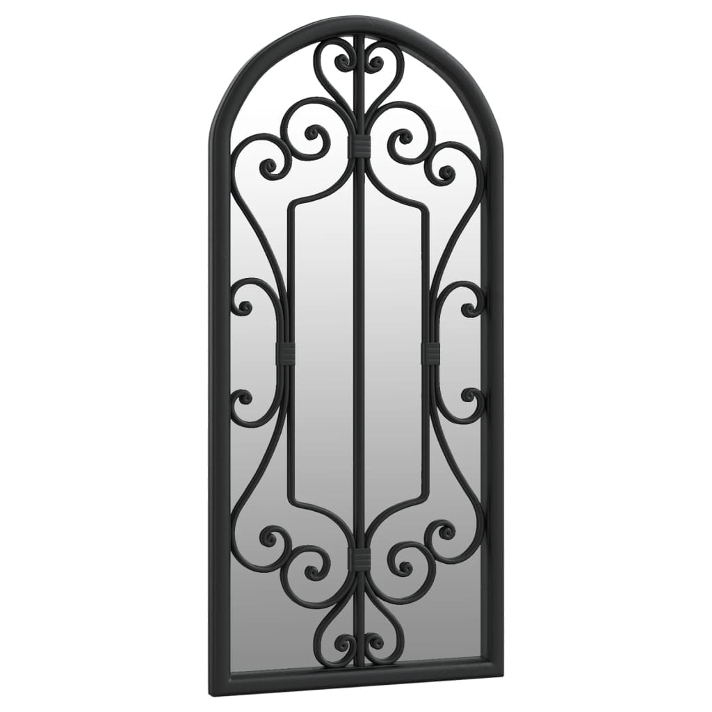 Garden Mirror Black 100x45 cm Iron for Outdoor Use