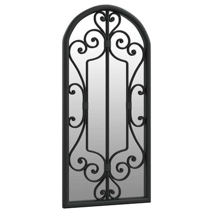 318374 vidaXL Garden Mirror Black 100x45 cm Iron for Outdoor Use