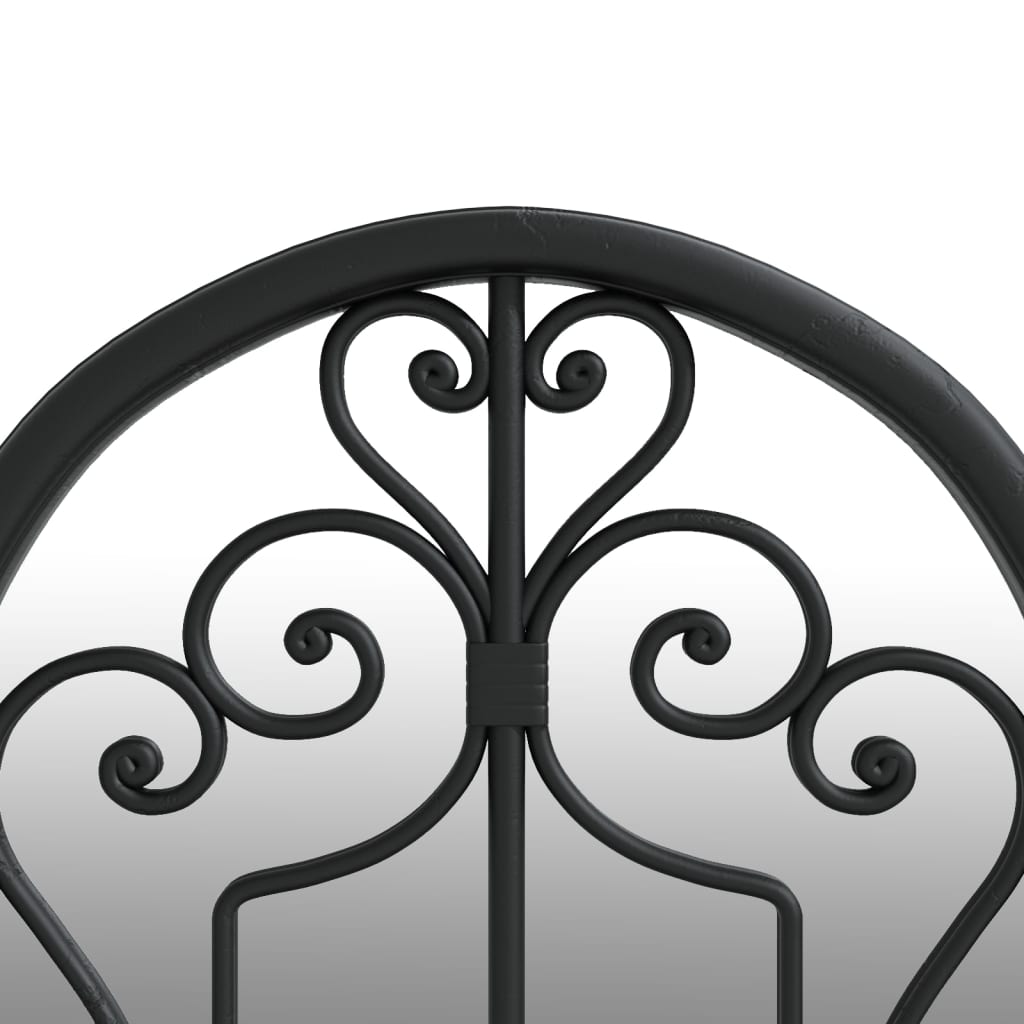 Garden Mirror | Black | Iron, Glass | 70x30 cm | Decorative Inlays