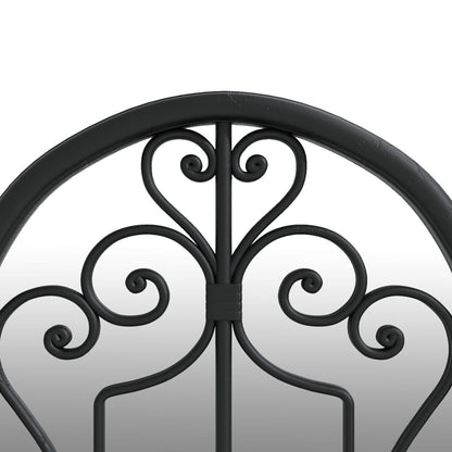 Garden Mirror | Black | Iron, Glass | 70x30 cm | Decorative Inlays