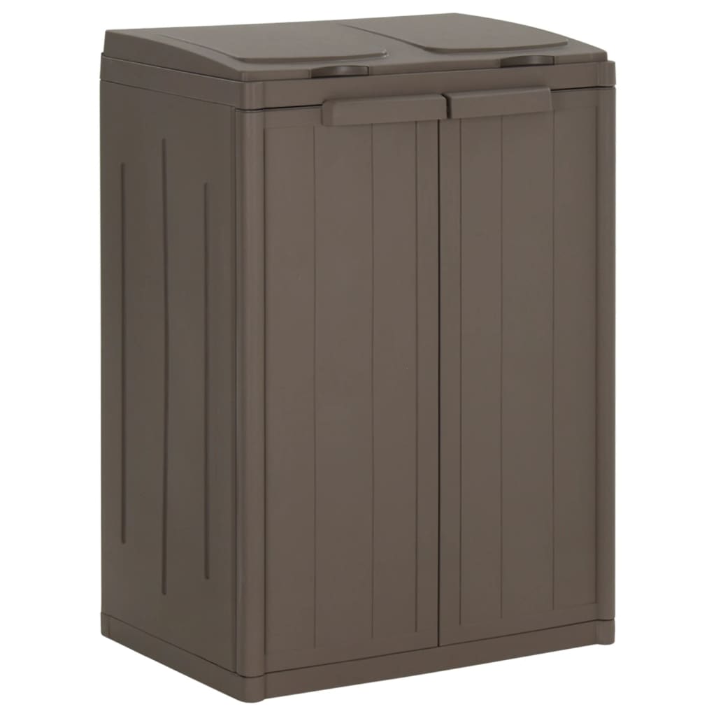 Trash Bin with 2 Doors Brown 65x45x88 cm PP