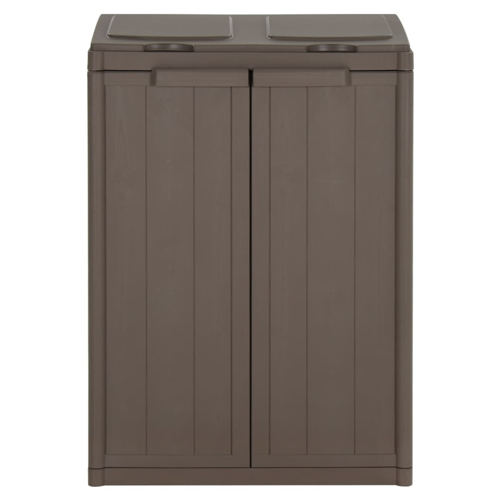 Trash Bin with 2 Doors Brown 65x45x88 cm PP