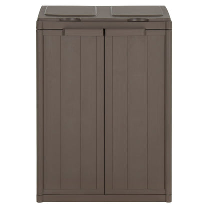Trash Bin with 2 Doors Brown 65x45x88 cm PP