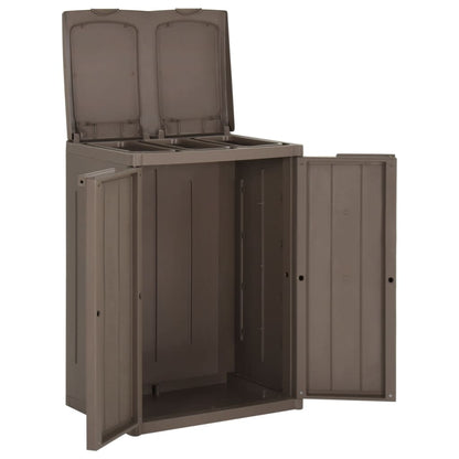Trash Bin with 2 Doors Brown 65x45x88 cm PP
