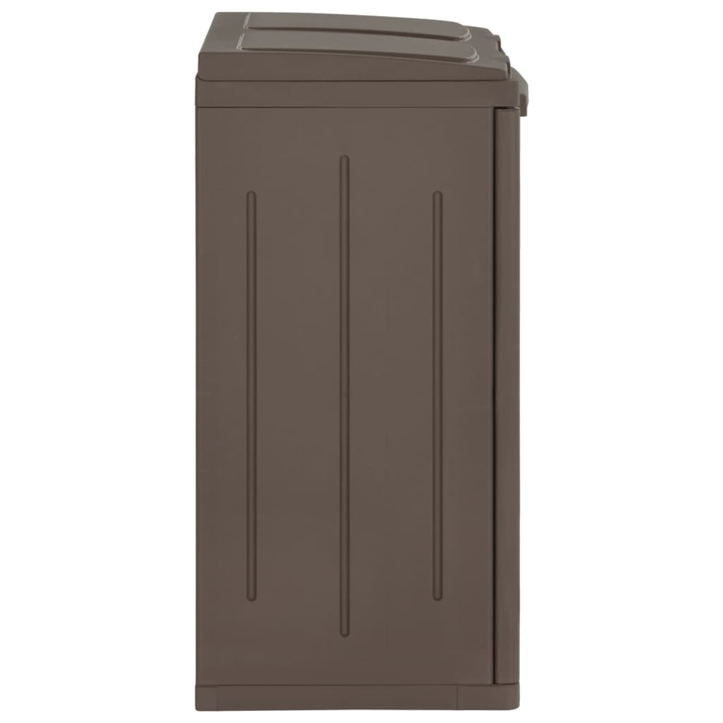 Trash Bin with 2 Doors Brown 65x45x88 cm PP