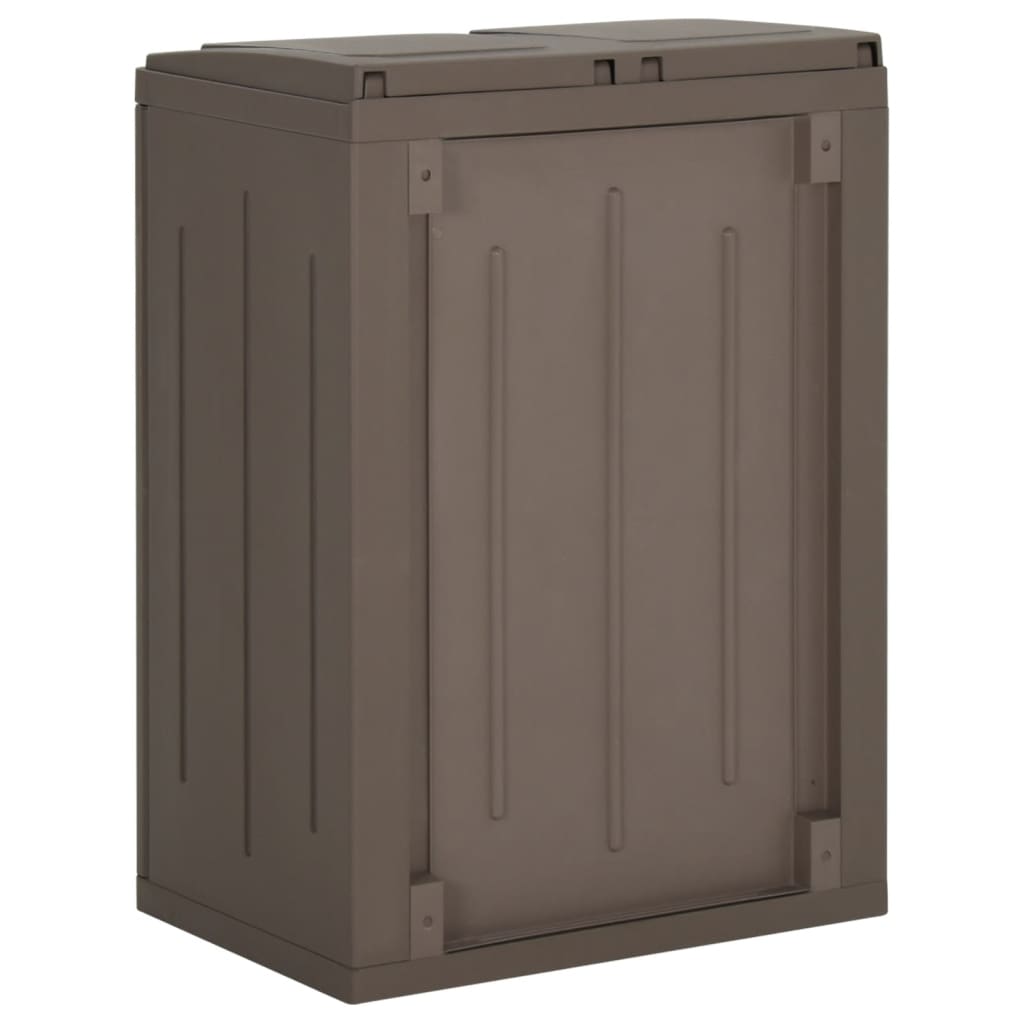 Trash Bin with 2 Doors Brown 65x45x88 cm PP