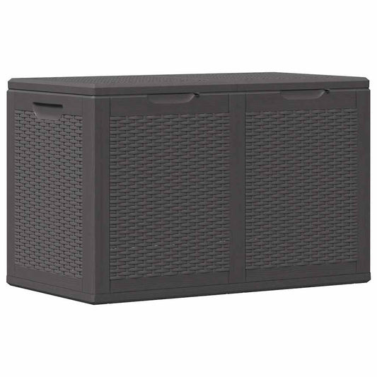 151228 vidaXL Garden Storage Box 180L Black PP Rattan