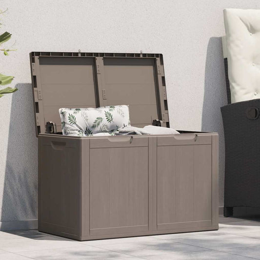 151231 vidaXL Garden Storage Box 180L Brown PP Wood Look