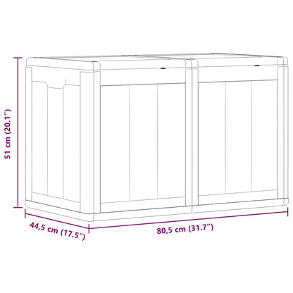Garden Storage Box 180L Grey PP Wood Look