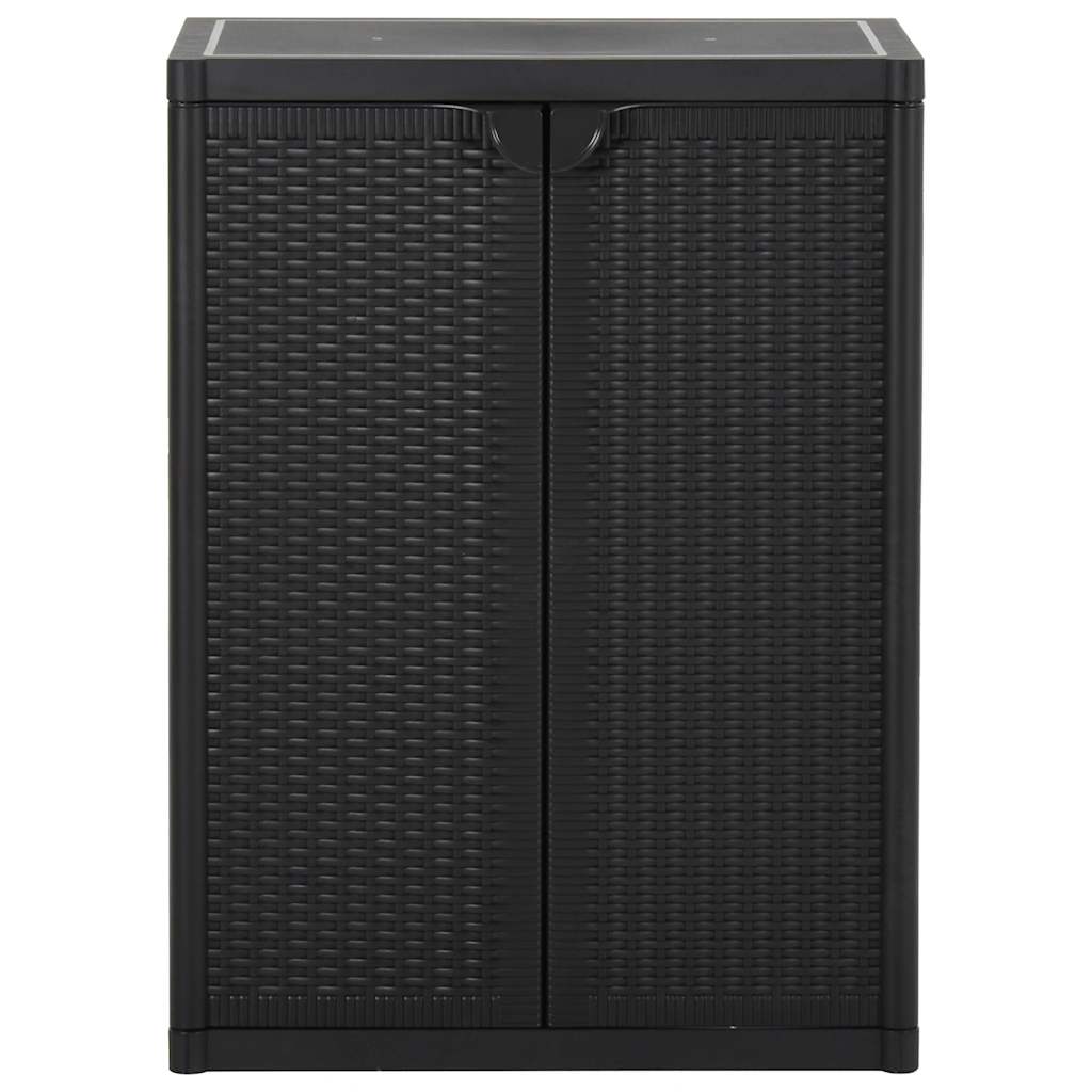 Garden Storage Cabinet Black 65x45x88 cm PP Rattan