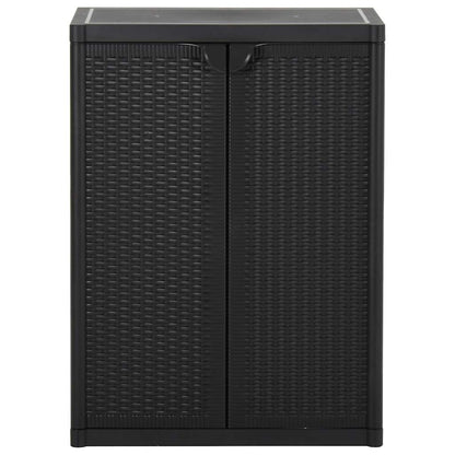 Garden Storage Cabinet Black 65x45x88 cm PP Rattan