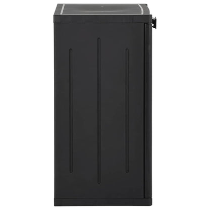 Garden Storage Cabinet Black 65x45x88 cm PP Rattan