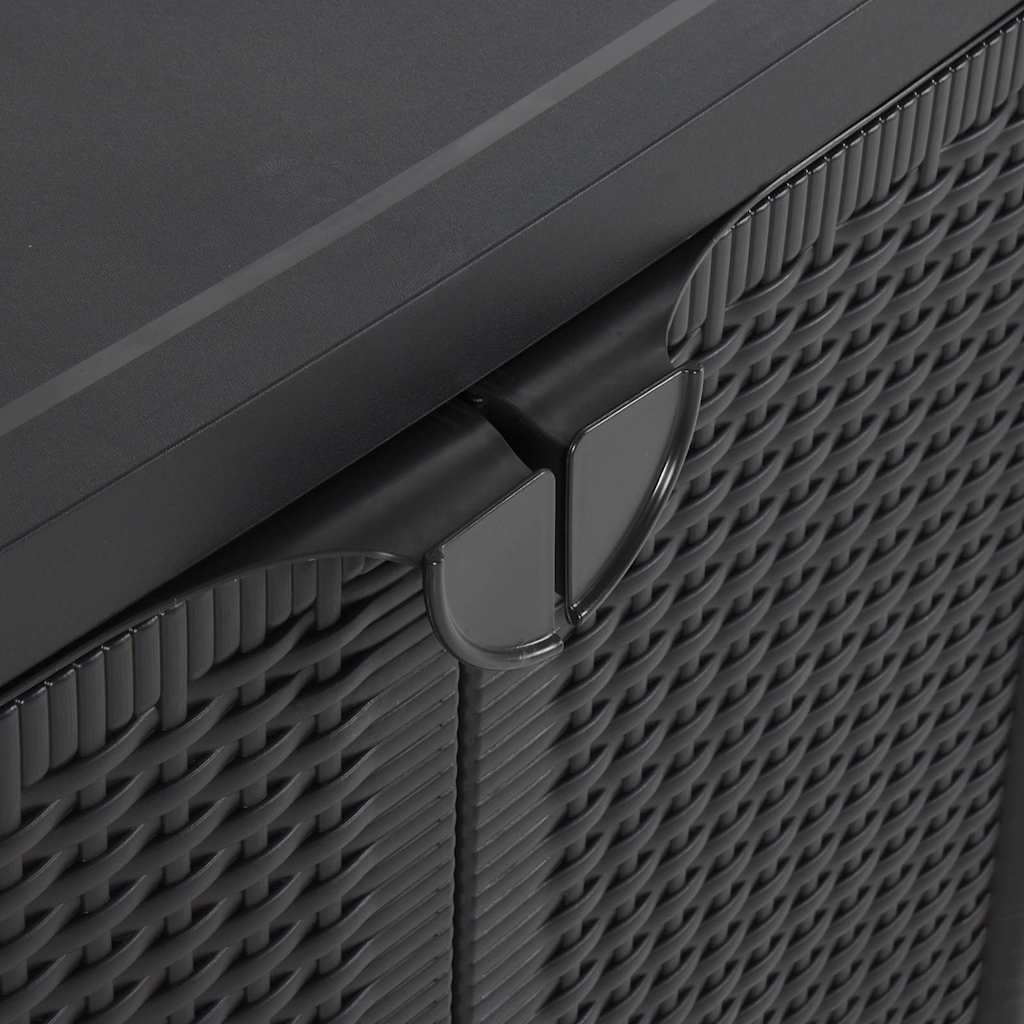 Garden Storage Cabinet Black 65x45x88 cm PP Rattan