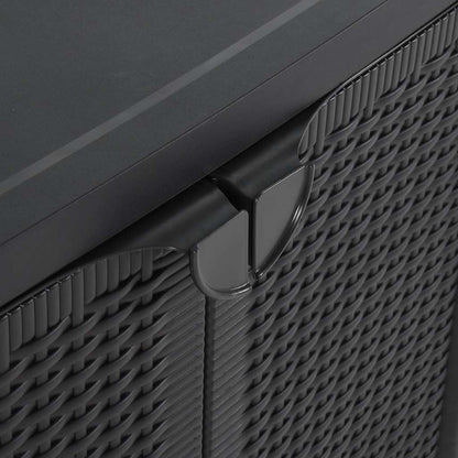 Garden Storage Cabinet Black 65x45x88 cm PP Rattan