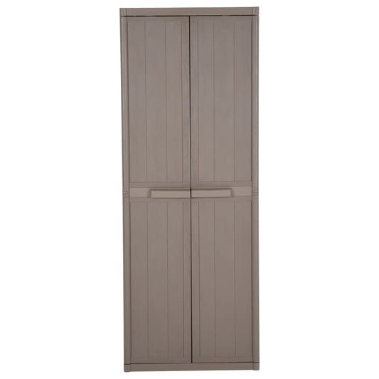 Garden Storage Cabinet Brown 65x45x172 cm PP Wood Look