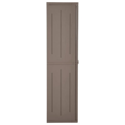 Garden Storage Cabinet Brown 65x45x172 cm PP Wood Look