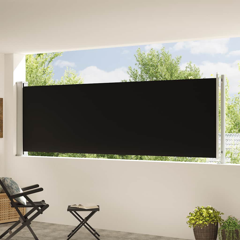 Patio Retractable Side Awning 117x600 cm Black