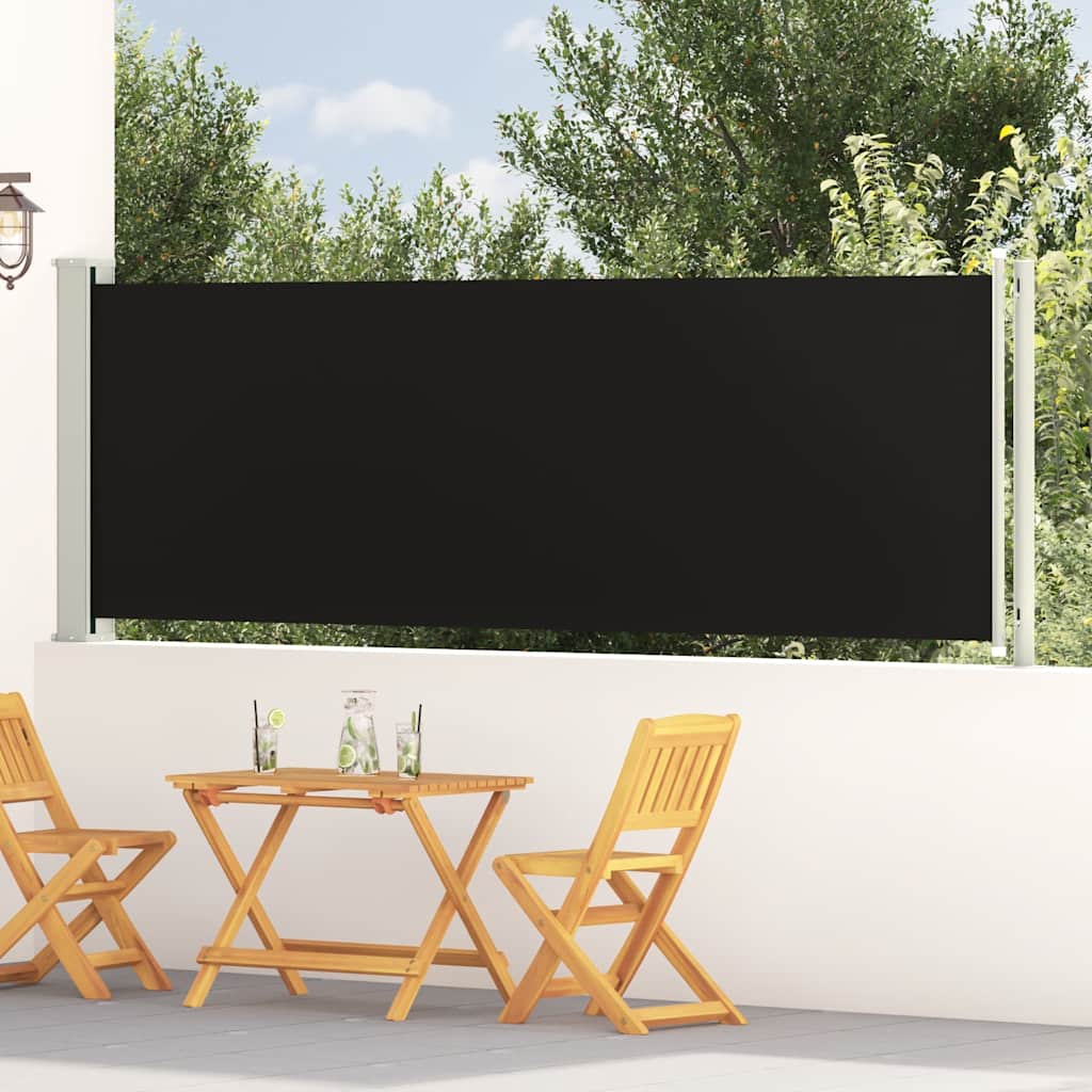 Patio Retractable Side Awning 117x600 cm Black