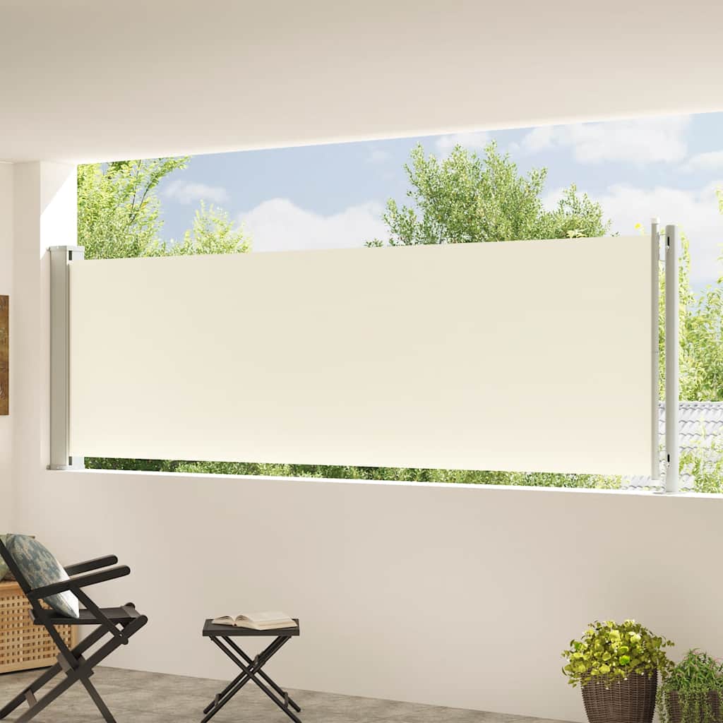 Patio Retractable Side Awning 117x614 cm Cream
