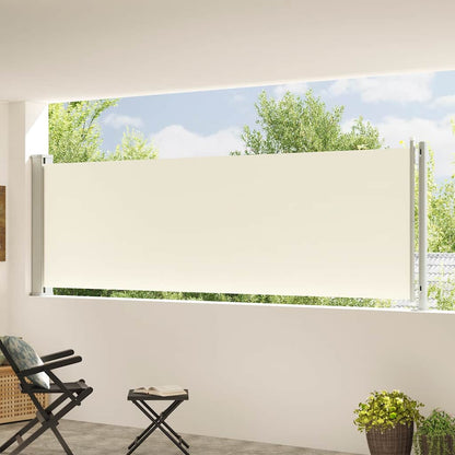 Patio Retractable Side Awning 117x614 cm Cream