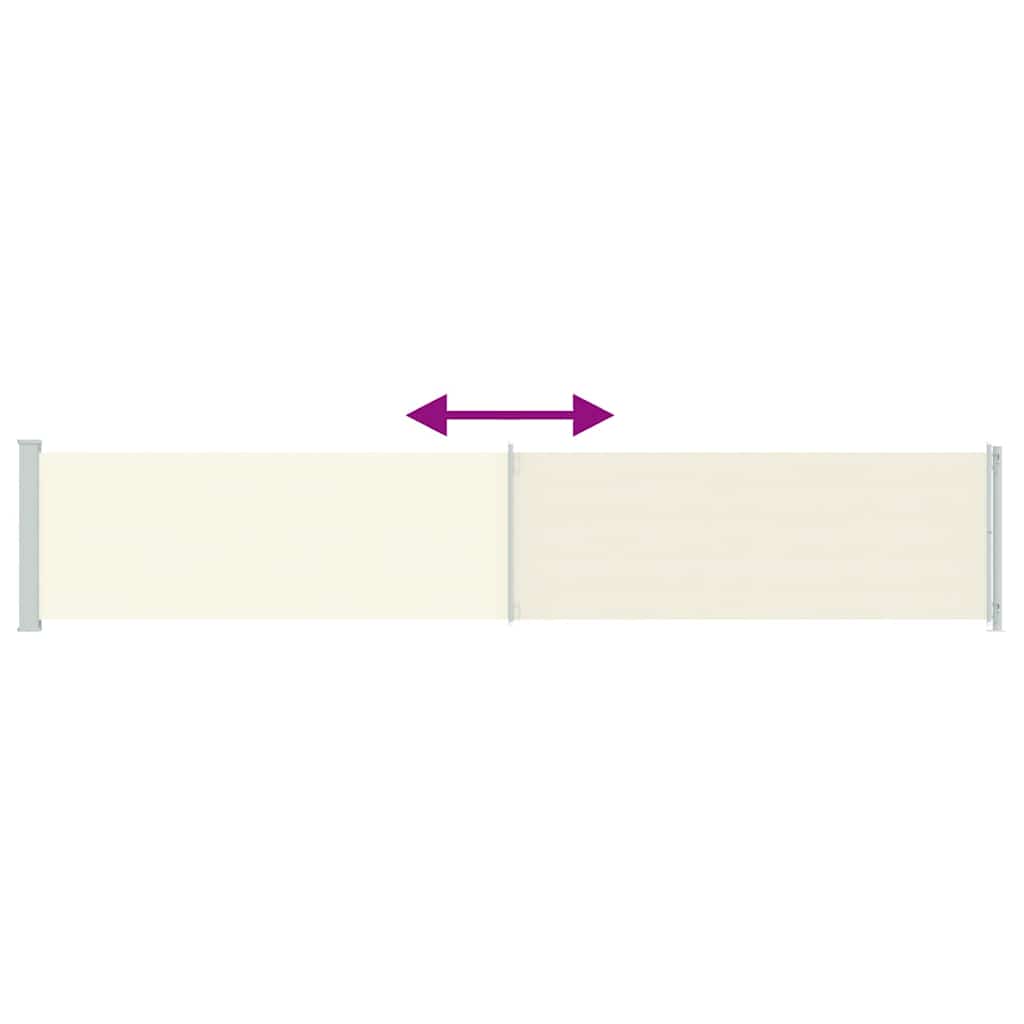Patio Retractable Side Awning 117x614 cm Cream